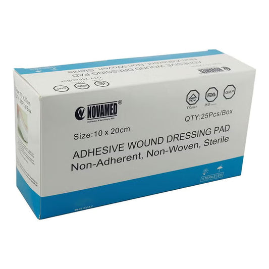 Novamed Adhesive Wound Dressing Pad 10 x 20 cm - Pack of 25s, Gauze & Wound Dressings
