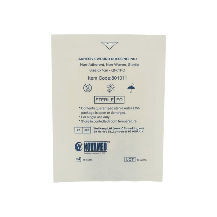 Novamed Adhesive Wound Dressing Pad 6 x 7 cm - Pack of 100s, Gauze & Wound Dressings