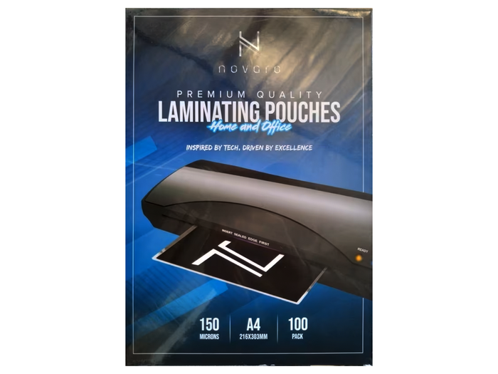 Novaro A4 Laminating Pouches 150 Microns 100 Pack - NOVLAM002
