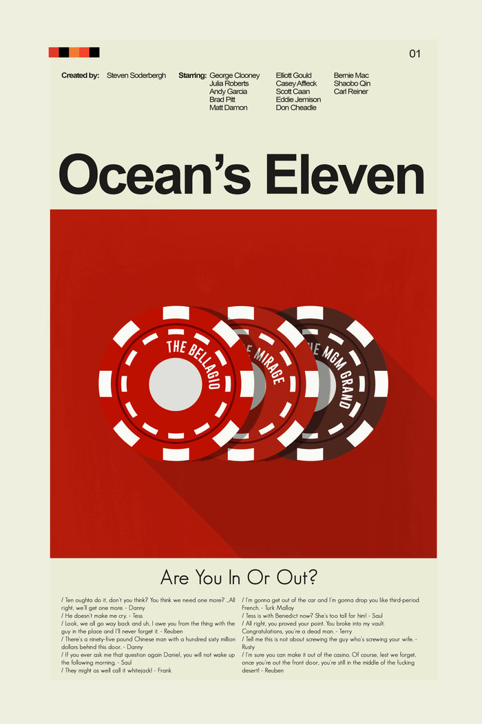 Oceans Eleven - Casino Chips | 12"x18" or 18"x24" Print only