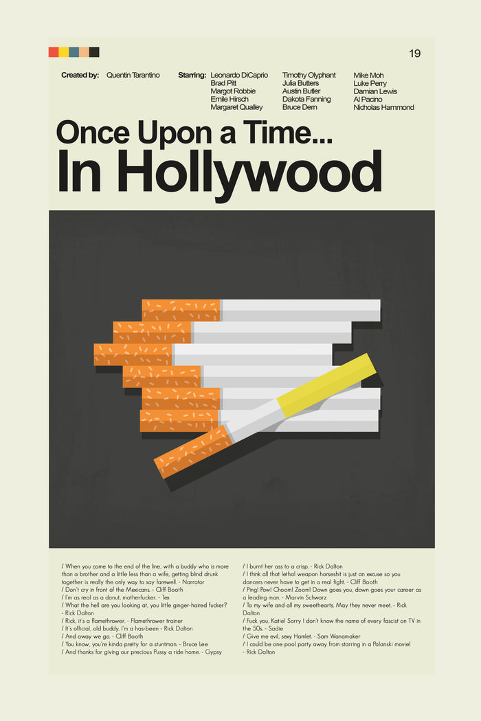 Once Upon a Time... In Hollywood Inspired Mid-Century Modern Print | 12"x18" or 18"x24" Print only