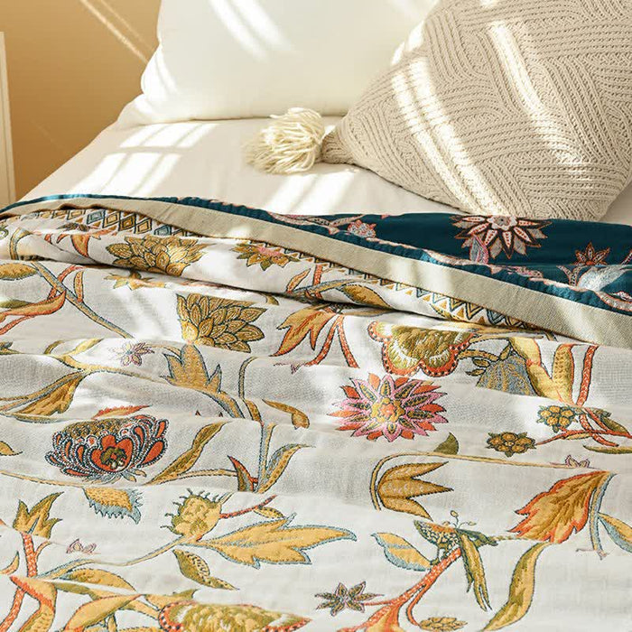 Ownkoti Pastoral Style Leaf Cotton Gauze Quilt - image 3