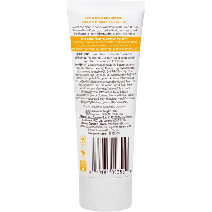 Palmer's Raw Shea Nourish Hand Cream With Vitamin E - 96g, Hand Creams