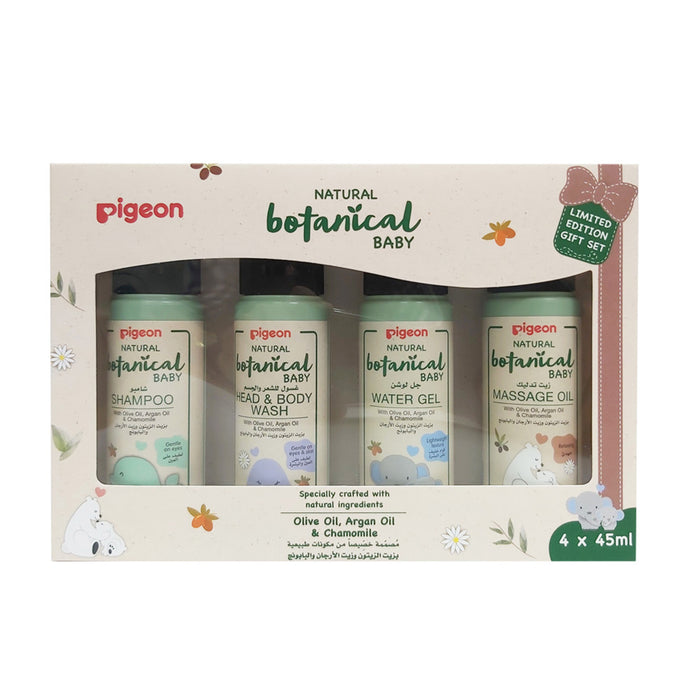 Pigeon Natural Botanical Baby Travel Set - 4 Pieces (4 x 45ml), Baby Health & Grooming Kits