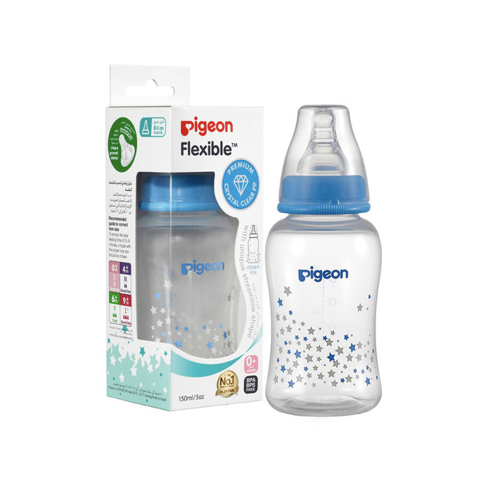 Pigeon Streamline Decorated Plastic Nursing Bottle 150ml - (78272), Baby Bottles