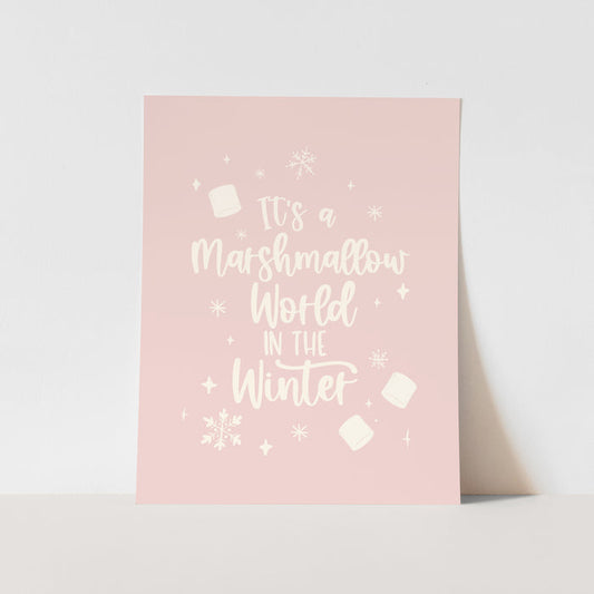 {Pink} It's a Marshmallow World Art Print