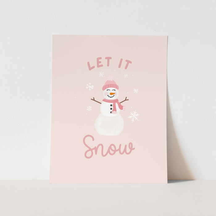 {Pink} Let it Snow Art Print