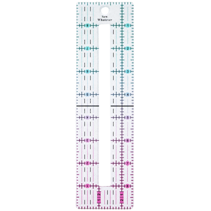 Pink to Teal Gradient | Glitter - 7" Zipper Pocket Ruler (9" x 2.5”)