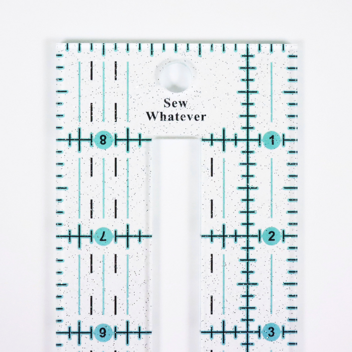 Pink to Teal Gradient | Glitter - 7" Zipper Pocket Ruler (9" x 2.5”)