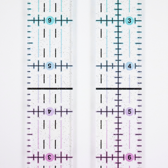 Pink to Teal Gradient | Glitter - 7" Zipper Pocket Ruler (9" x 2.5”)