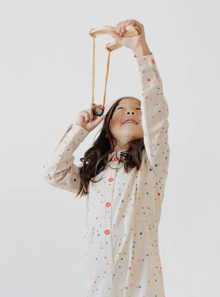 (pink) wood slingshot w felt balls