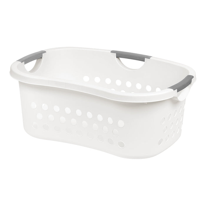 IRIS USA 48L Plastic Hip Hold Laundry Basket Hamper Organizer with Built-In Comfort Carry Handles, 1.3 Bushel, for Closet, Dorm, Laundry Room, Bedroom, Nestable, Ventilation Hole, Large, White - IRIS USA, Inc.