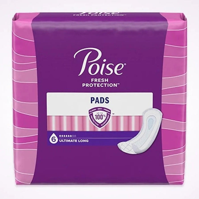 Poise Incontinence Pads, 6 Drops Ultimate Absorbency - 33592-Pack - LL Medico