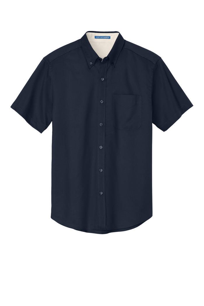PORT AUTHORITY - NAVY/LIGHT STONE SHORT SLEEVE SHIRT