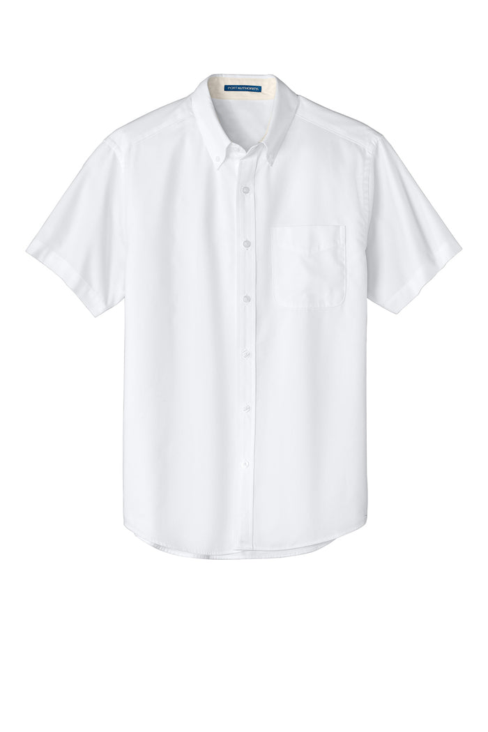 PORT AUTHORITY - WHITE/LIGHT STONE SHORT SLEEVE SHIRT