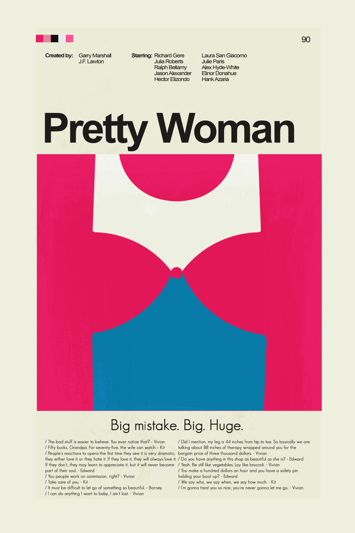 Pretty Woman Inspired Mid-Century Modern Print | 12"x18" or 18"x24" Print only