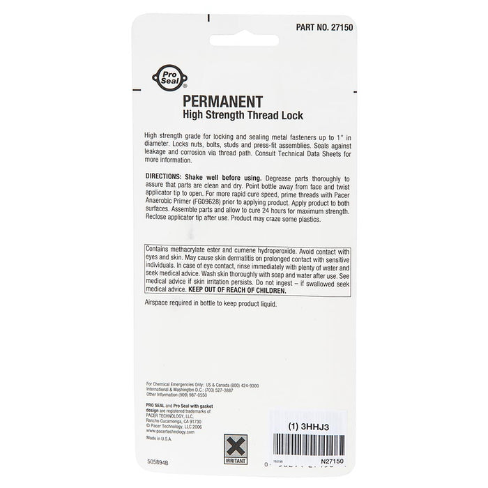 Proseal Liquid Thread Locker, 50 ml Bottle (99081)