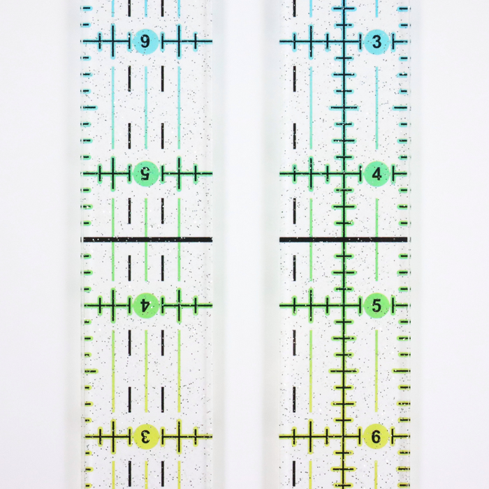 Rainbow Gradient | Glitter - 7" Zipper Pocket Ruler (9" x 2.5”)