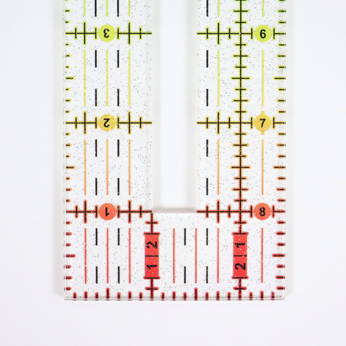 Rainbow Gradient | Glitter - 7" Zipper Pocket Ruler (9" x 2.5”)