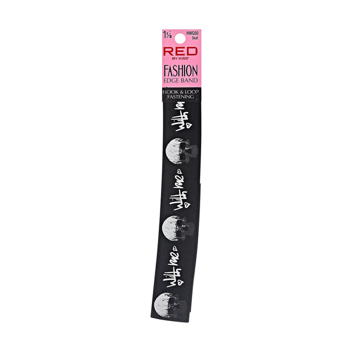 Red by Kiss Fashion Edge Band 1 1/8in Skull HWG50