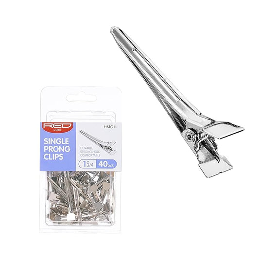 Red by Kiss Single Prong Clips 40pc 1.75in HMC11