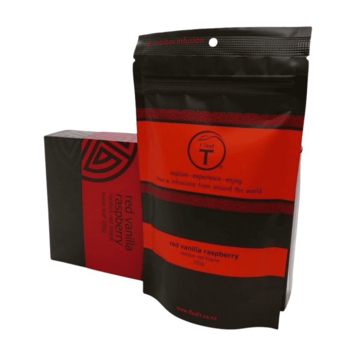 Red Vanilla Raspberry Gift Box detail view | tea gift New Zealand | t leaf T
