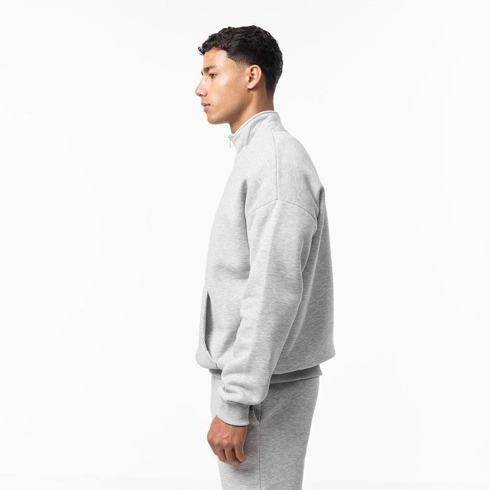 Relaxed Fit 1/4 Zip Fleece | Grey Marl