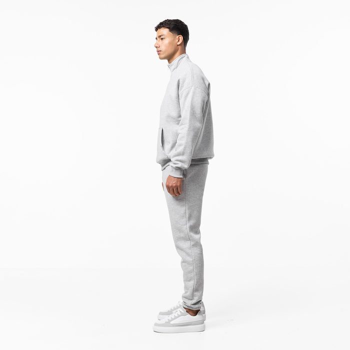 Relaxed Fit 1/4 Zip Fleece | Grey Marl