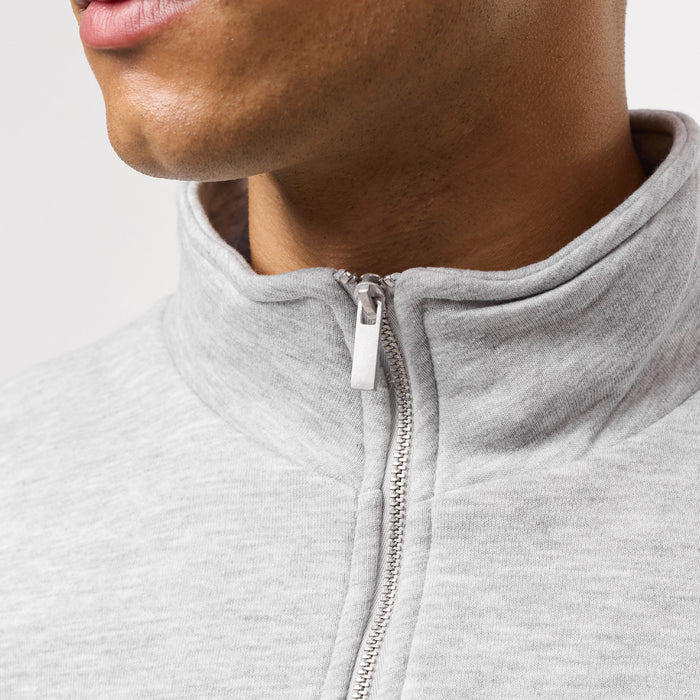 Relaxed Fit 1/4 Zip Fleece | Grey Marl