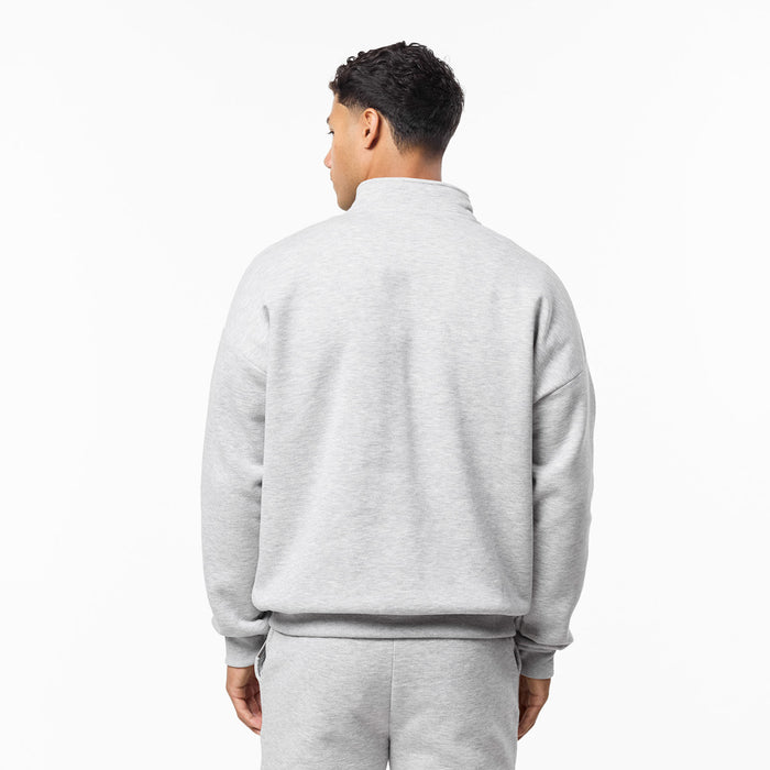 Relaxed Fit 1/4 Zip Fleece | Grey Marl