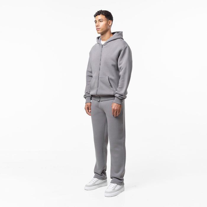 Relaxed Full Zip Hoodie | Mid Grey