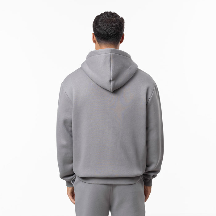 Relaxed Full Zip Hoodie | Mid Grey