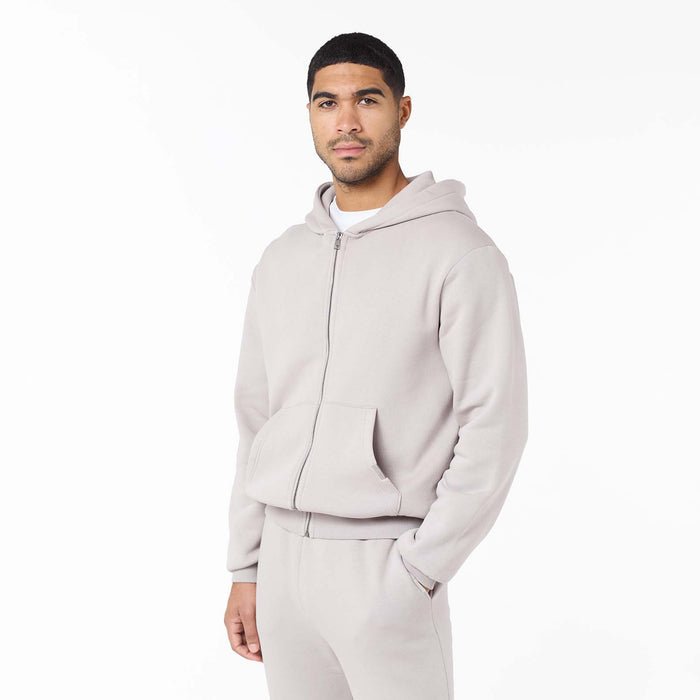 Relaxed Full Zip Hoodie | Stone