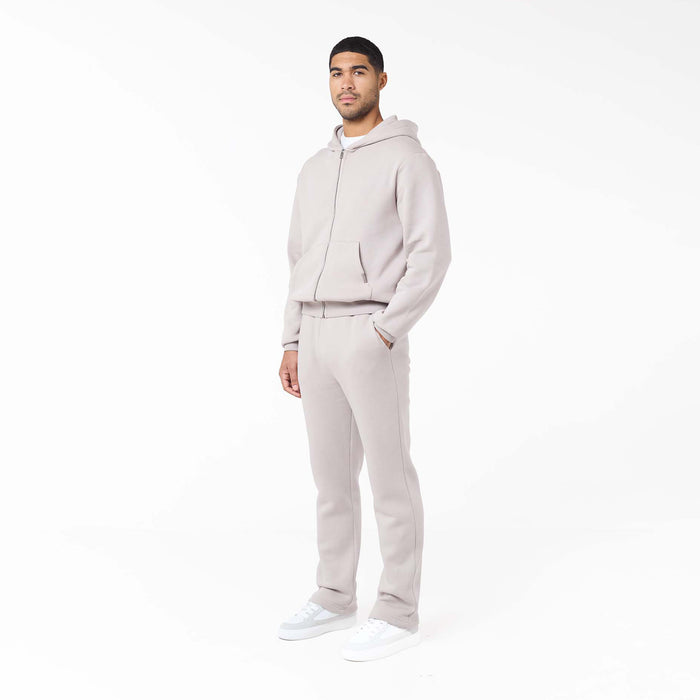 Relaxed Full Zip Hoodie | Stone