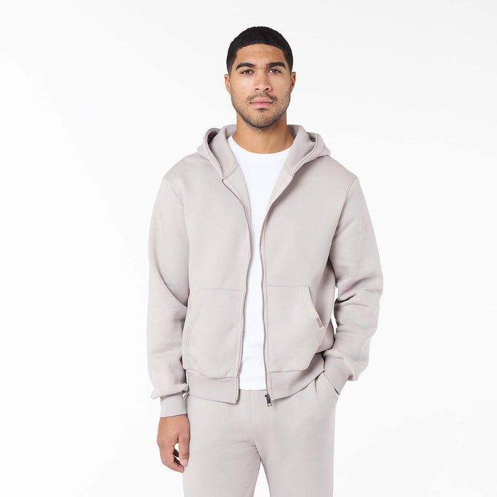 Relaxed Full Zip Hoodie | Stone