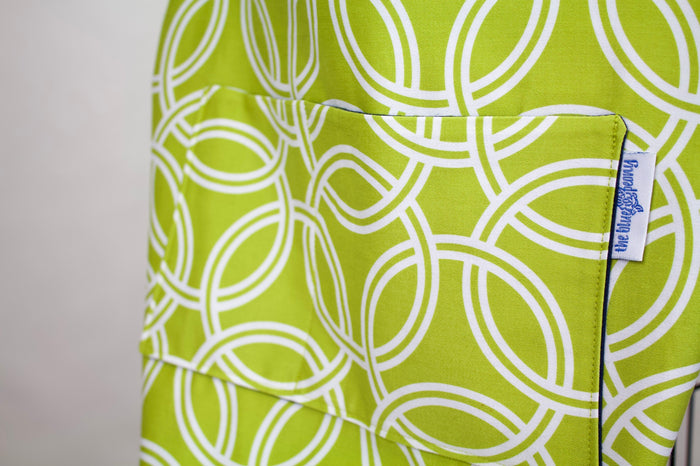Reversible Crossbody Gathering  Bag in Celery Green / Navy