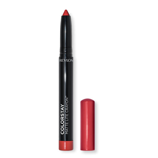 Revlon ColorStay Matte Lite Crayon 008 SHE'S FLY – Lightweight matte lip crayon with bold colour and built-in sharpener