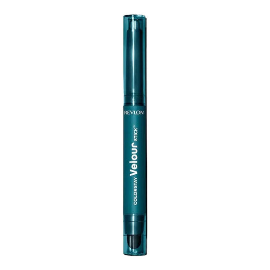 Revlon ColorStay Velour Stick Eye Shadow in PEACOCK – metallic finish, waterproof, bold pigment, smudger tip, ophthalmologist