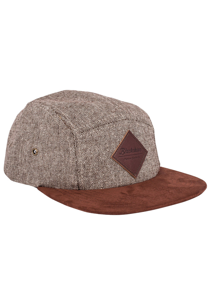 Blackskies-Roots-5-Panel-Cap-Brown-Suede-Side