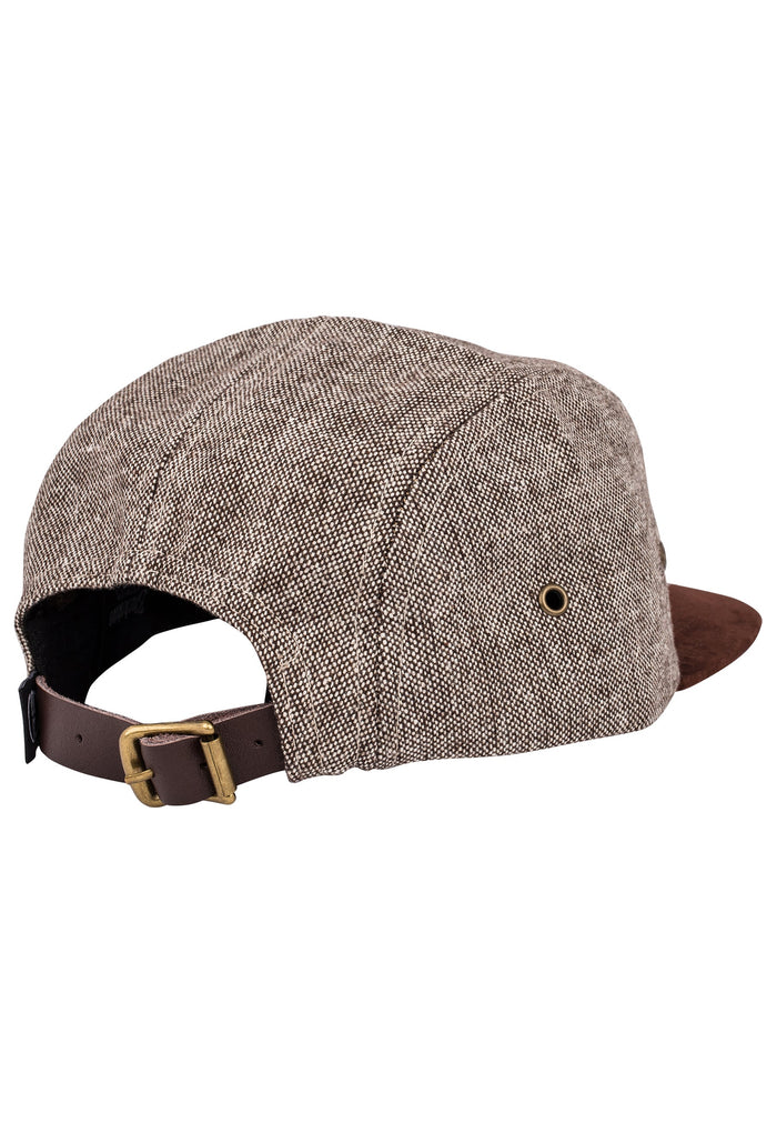 Blackskies-Roots-5-Panel-Cap-Brown-Suede-Back