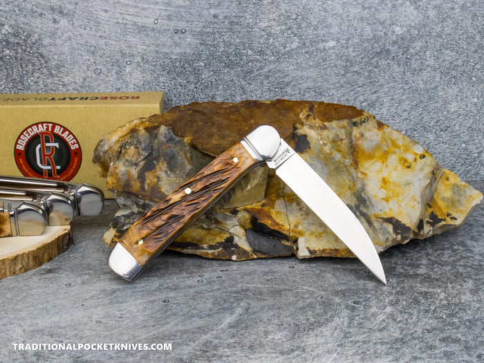 RoseCraft Blades Snake Creek Copperhead Dapper Jigged Bone (RCT035-DJB)