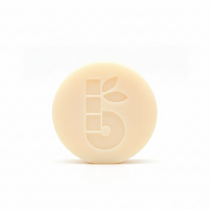 Bar of soap with bambaw logo on a white background