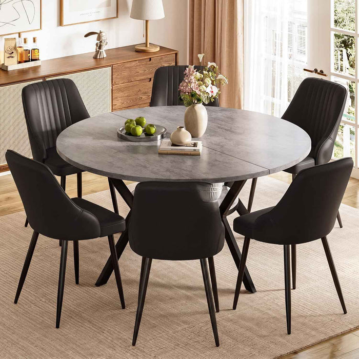 Round Dining Table and Chairs Set with Storage Shelf