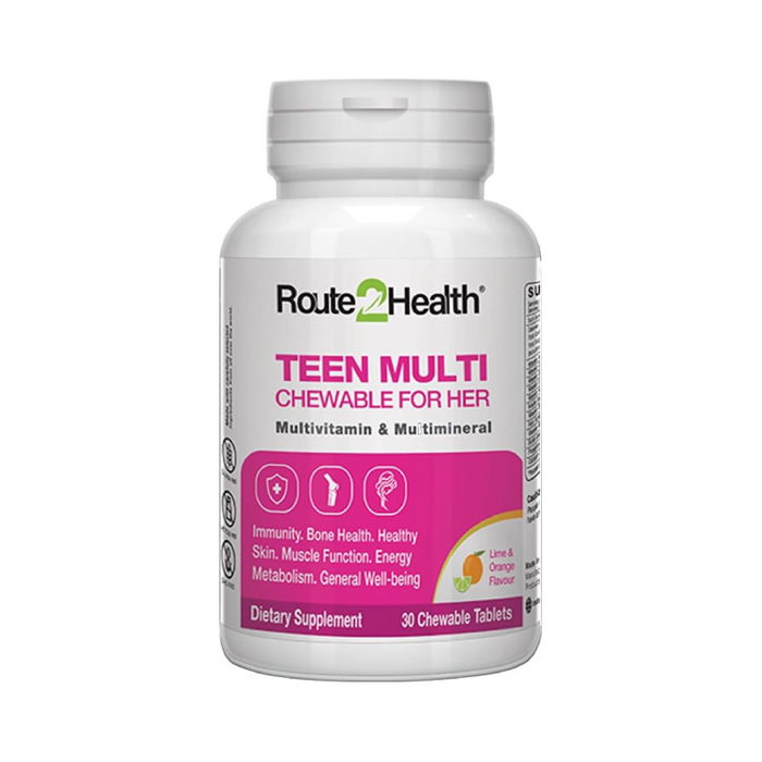 Route 2 Health Teen Girls Multivitamins - 30 Chewables, Lime & Orange