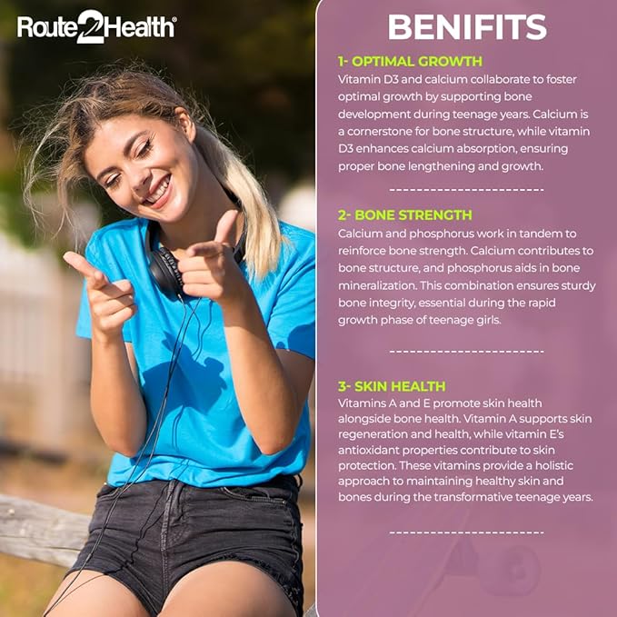 Route 2 Health Teen Girls Multivitamins - 30 Chewables, Lime & Orange