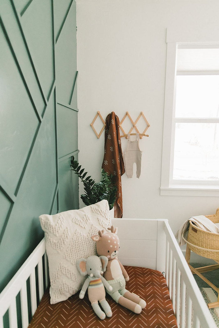 Mebie Baby Rust Mudcloth Muslin Crib Sheet