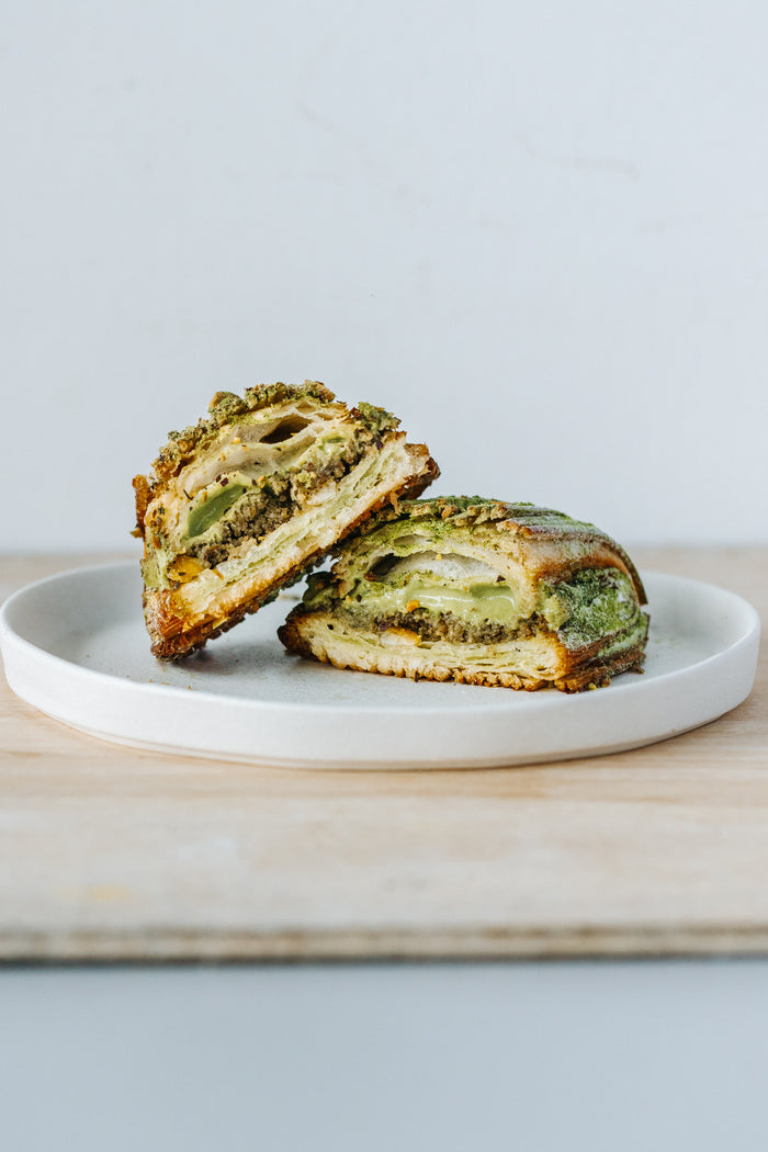 Salted Kaya Matcha & Pistachio Suisse