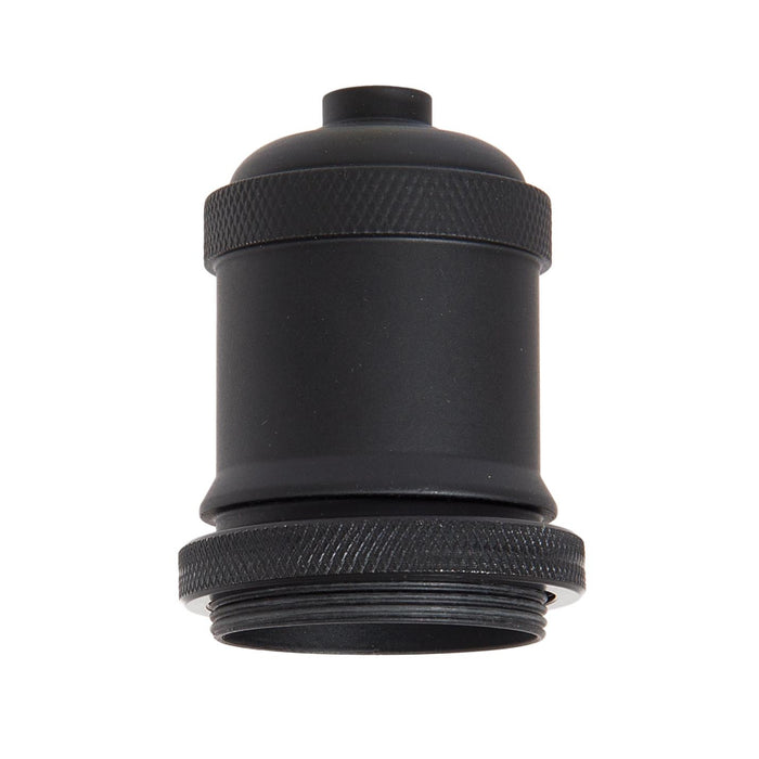 Satin Black Finish Die Cast Aluminum E-26 Socket Cover with E-26 Socket and Mounting Hardware (48731BK)