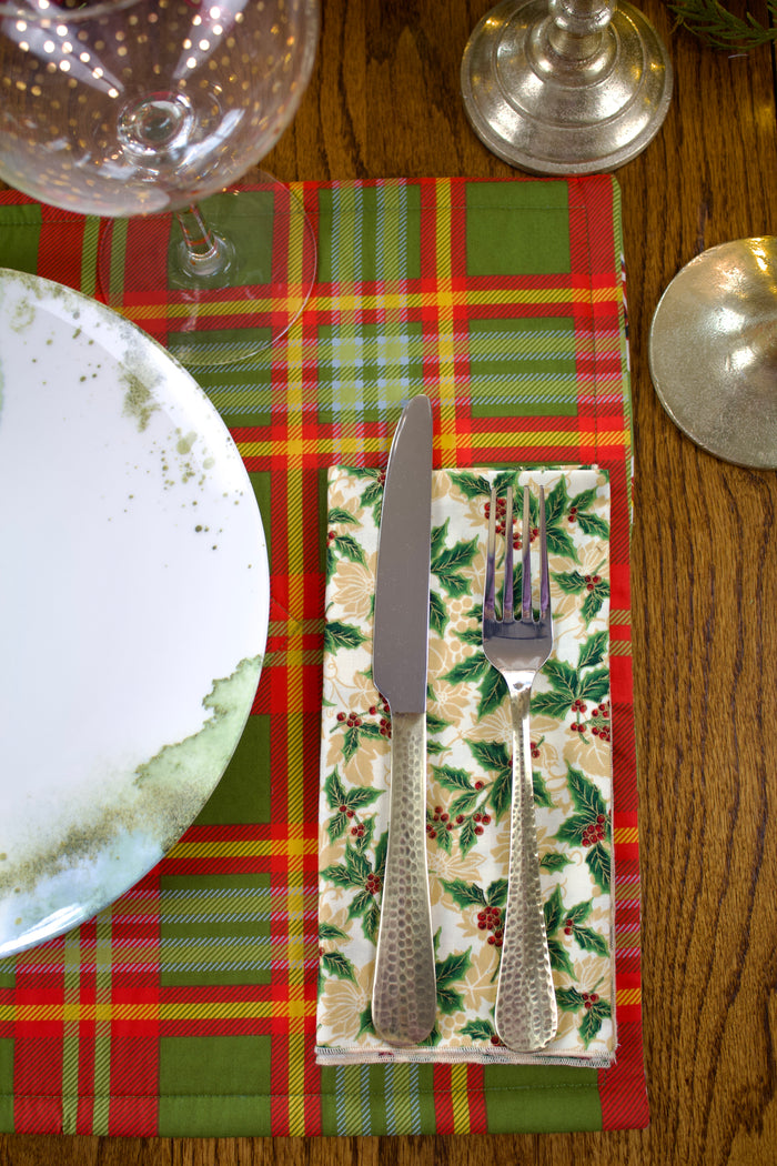 Scandi Partridge and Plaid Placemats