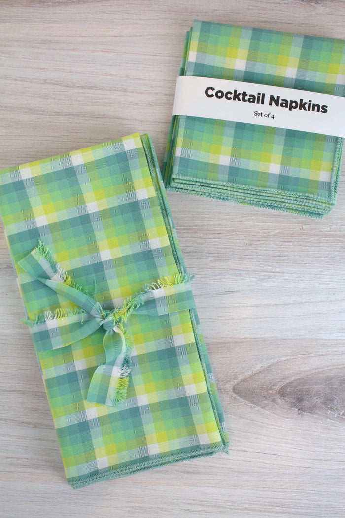 Seafoam Woven Gingham Napkins